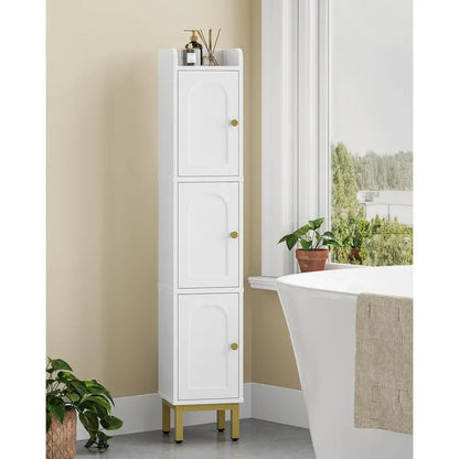 Bathroom Storage Cabinet, Narrow Bathroom Organizers and Storage with 4 Adjustable Feet.