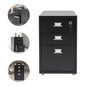 3 Tiers Rectangular Steel Vertical File Cabinet, Metal Mobile File Cabinet with Lock for Office, Study.