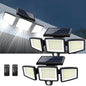 Outdoor Waterproof Solar Light with Motion Sensor 3-Head Security Light for Porches Garages Yard Entrances