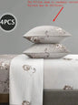 4PCS Zebra Print Bedding Set - Microfiber Sheet Set with Deep Pocket Fitted Sheet