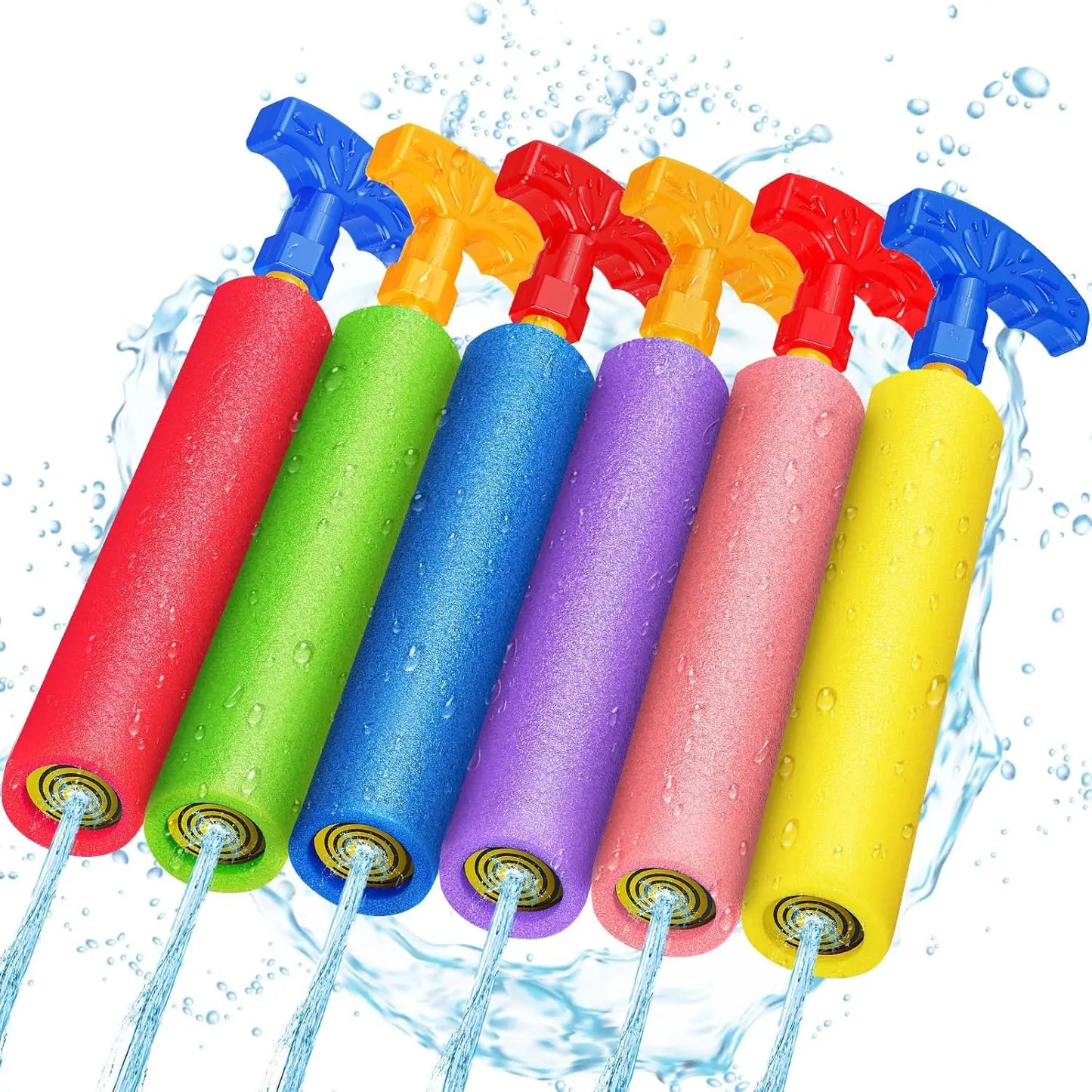 40ft Range Water Blaster Guns 6-Pack, Toys for Kids Adults Pool Beach Summer Fun