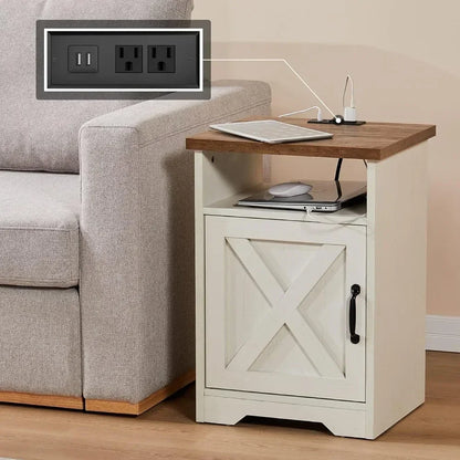 Bestseller Farmhouse Style 3-Piece Living Room Furniture Set - Coffee Table - 2 End Tables, Charging Station.