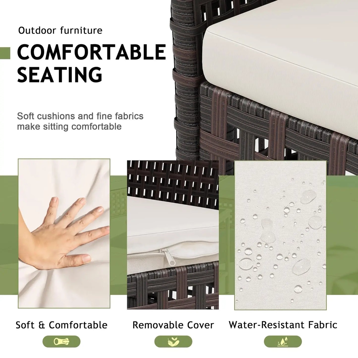 Outdoor 3 Piece Patio Furniture Set Wicker Chairs with Glass-top Coffee Table for Balcony, and Porch.