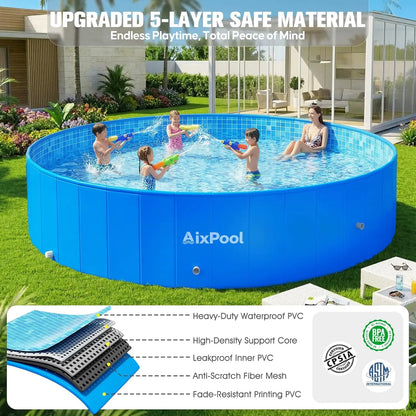 2026 Extra Large Foldable Pool, Non-Inflatable Pool for Adult, Foldable Swimming Pool.
