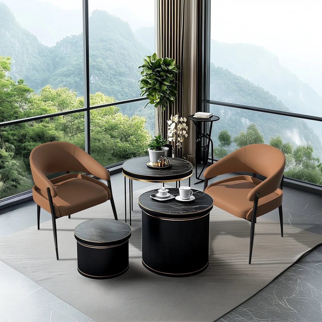 2-Piece Luxury Dining Chairs Microfiber Leather Padded Seat Modern for Home Office & Dining Room