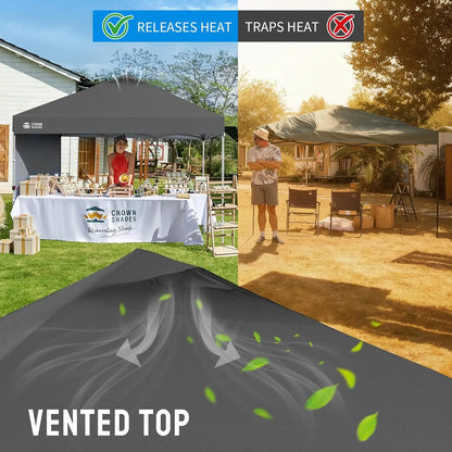 10x10 Pop Up Canopy with 1 Side Wall - Tent with One Push Setup - Outdoor Sun Shade for Events.