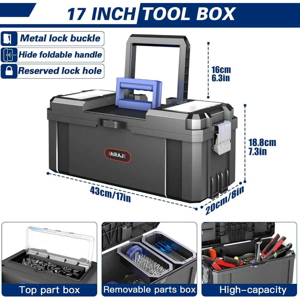 3 in 1 Rolling Toolbox with Wheels, 17/19/21 Inch for Garage Storage.