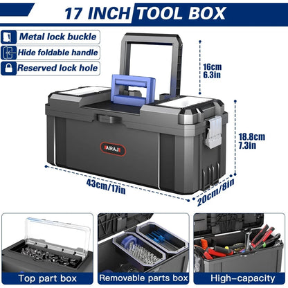 3 in 1 Rolling Toolbox with Wheels, 17/19/21 Inch for Garage Storage.