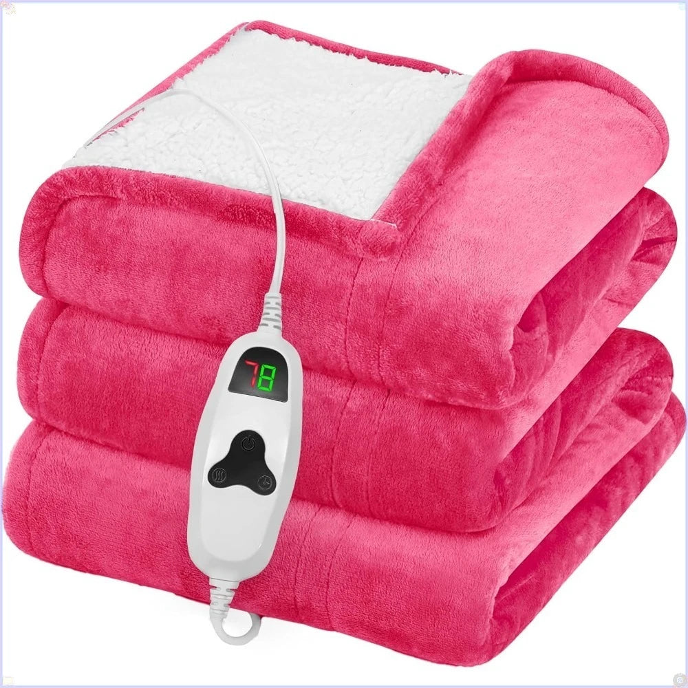 Heated Blanket Electric Throw 50"X60", with 10 Heat Levels 8 Hours Auto-Off, Fleece Soft  Blanket