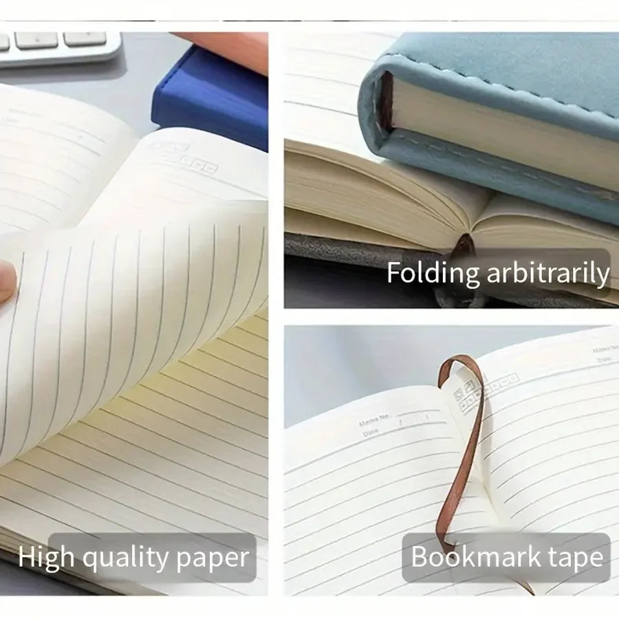 Retro Notebook Soft Leather Cover 200/360 Pages Agenda for Students Business Office School.