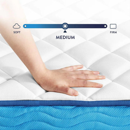 10 Inch Hybrid Mattress with Pocketed Coils and Certified Safe Foam, Twin Size in a Box