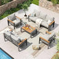 Aluminum Patio Furniture Set 7 Seats, Oversized Outdoor Sectional with Washable Thick Cushions, Waterproof.