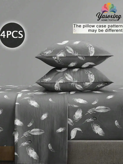 4PCS Zebra Print Bedding Set - Microfiber Sheet Set with Deep Pocket Fitted Sheet