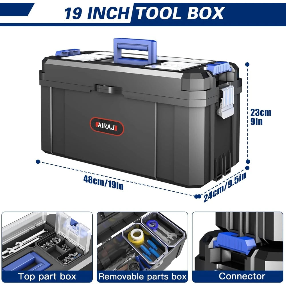 3 in 1 Rolling Toolbox with Wheels, 17/19/21 Inch for Garage Storage.