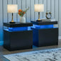 Nightstand Set of 2 LED Nightstand with 2 Drawer, Bedside Table, Customized.
