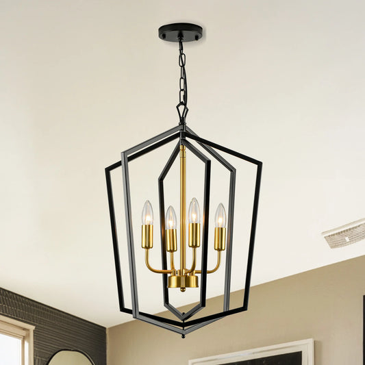 4 Light Luxury Chandeliers Farmhouse Industrial Pendant Lighting Classic Lantern.
