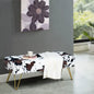 Long Rectangle Faux Fur Ottoman Entryway Bench Soft Furry Footrest Accent Seating for Bedroom.