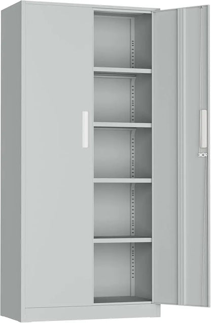 Metal Storage Cabinet, Garage Cabinets and Storage System with Doors and Shelves.