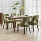 Wooden Dining Chairs Set of 4, Mid Century Modern Chenille Upholstered.