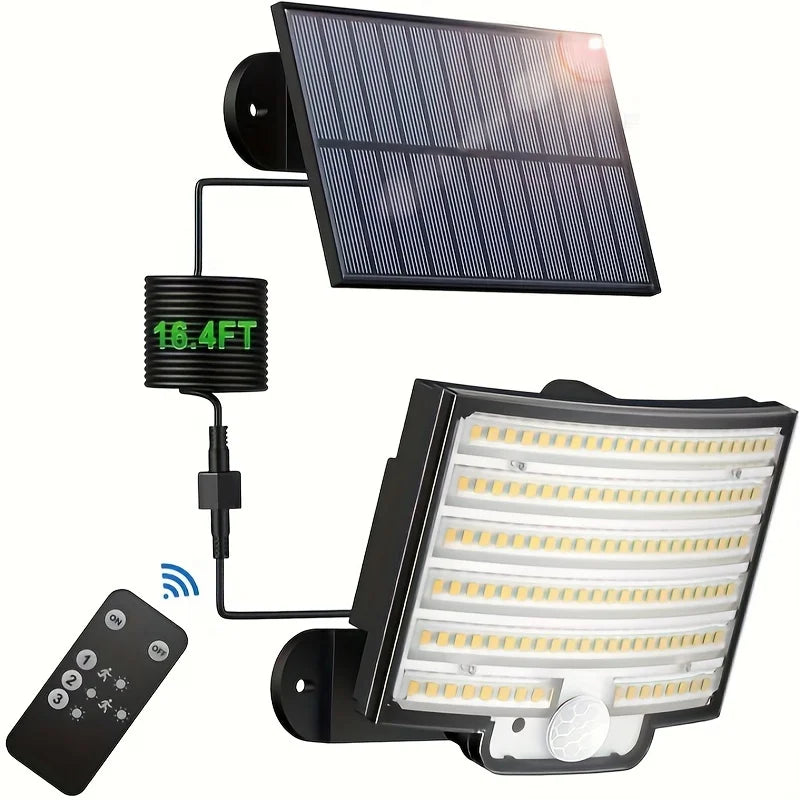 Solar Outdoor Lights - LED Motion Sensor Light with Remote Waterproof Security Flood Light for Garage, etc.