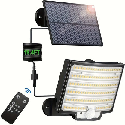 Solar Outdoor Lights - LED Motion Sensor Light with Remote Waterproof Security Flood Light for Garage, etc.