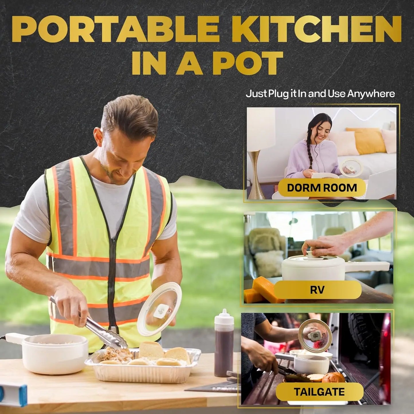 2.5L Electric Hot Pot with Lid & Steamer, Ceramic Cooker- Adjustable Temp 2025 Model