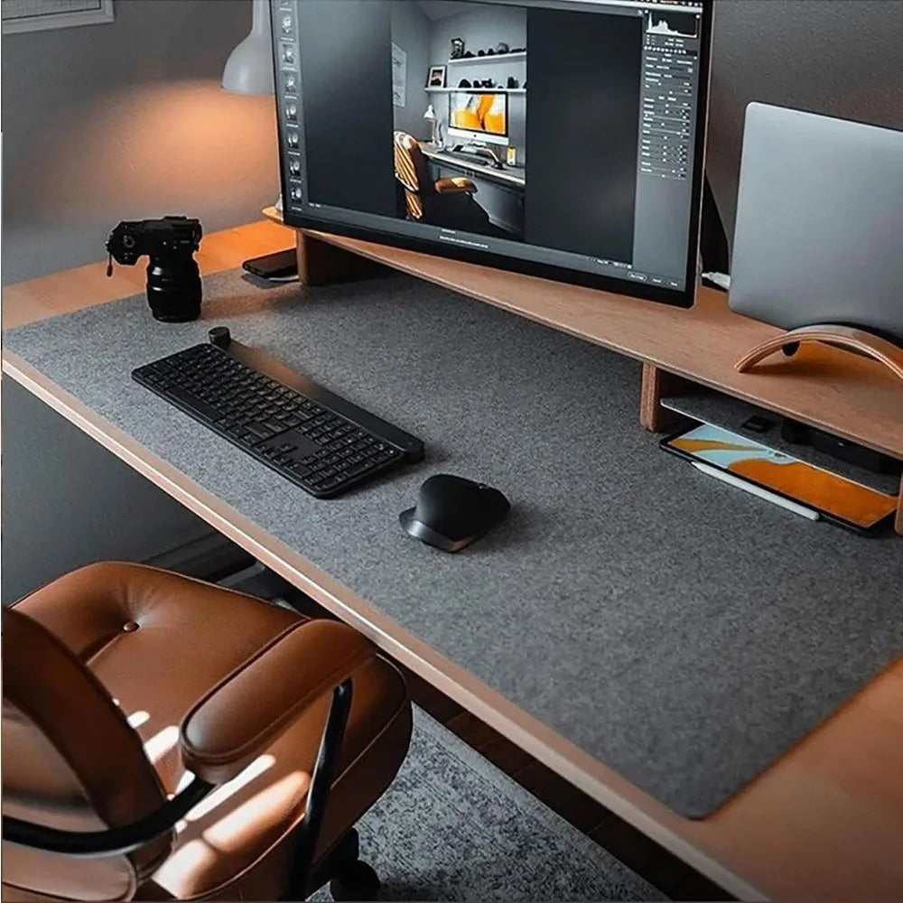 Felt Desk Computer Mat, Large Felt Mouse Pad and Keyboard Desk Protector for Office.