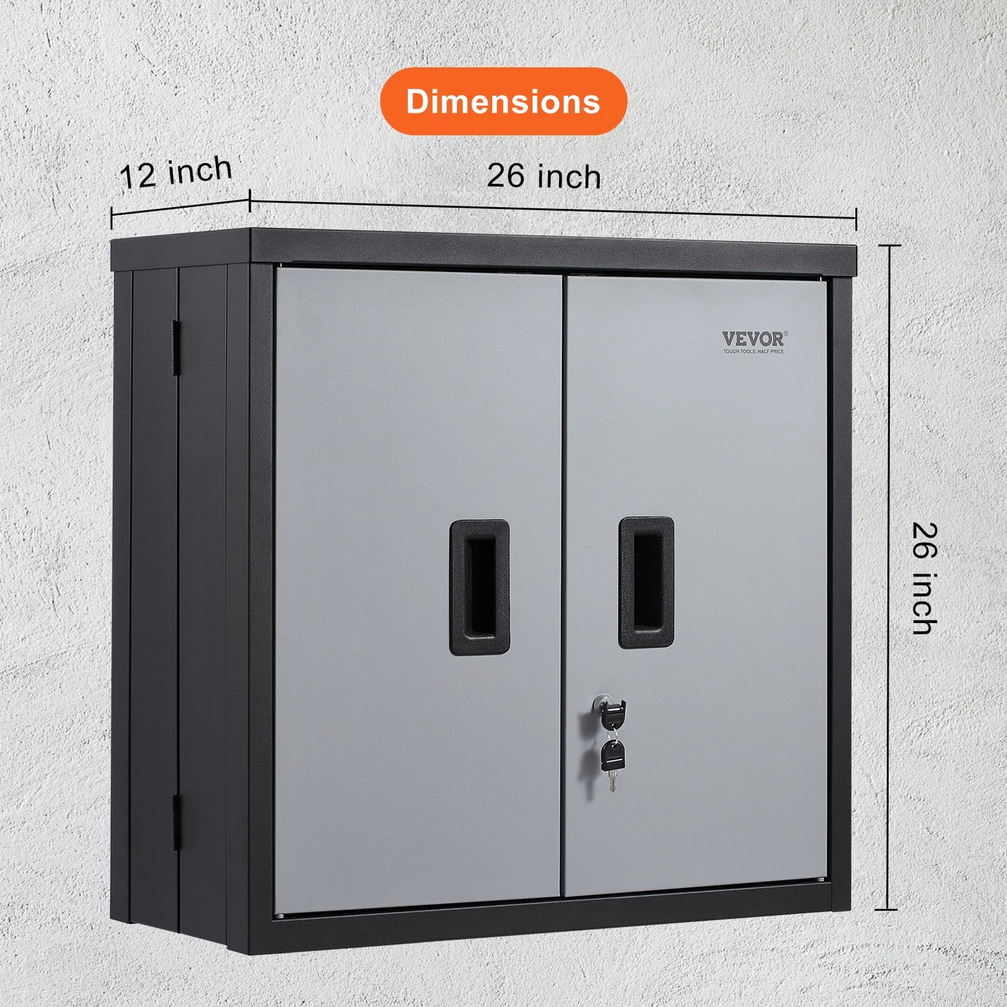 Foldable Wall Cabinet Metal Garage Locker Mounted Tool Chest Adjustable Shelf Magnetic Door.