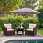 3 Pieces Patio Furniture Sets Outdoor PE Rattan Wicker Chairs & Table.