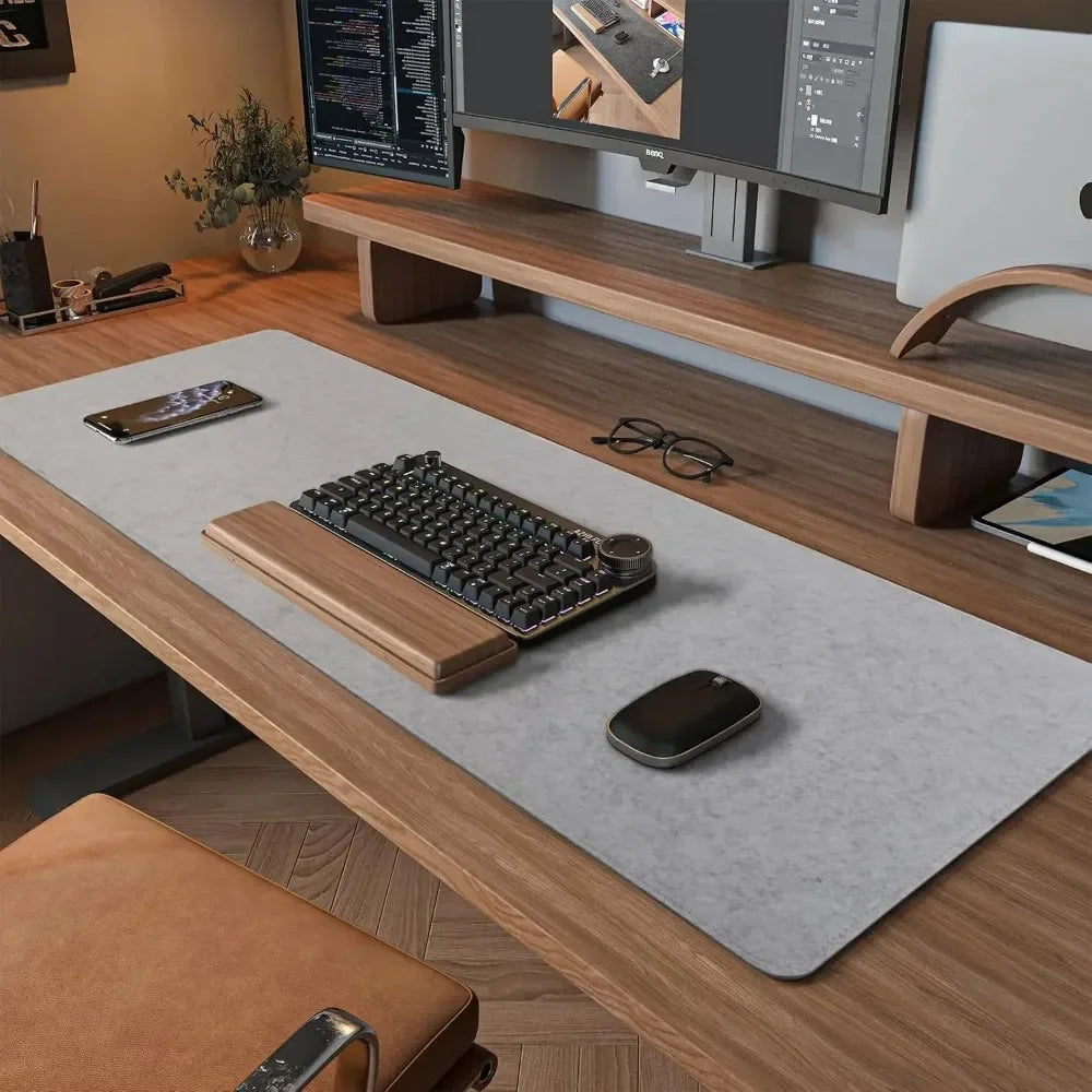 Felt Desk Computer Mat, Large Felt Mouse Pad and Keyboard Desk Protector for Office.