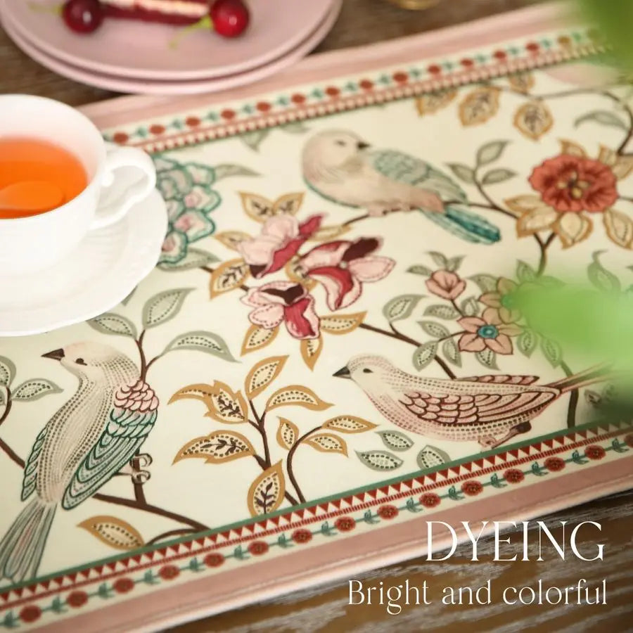 Velvet French Table Runner Farmhouse for Home Kitchen Dining Decor.