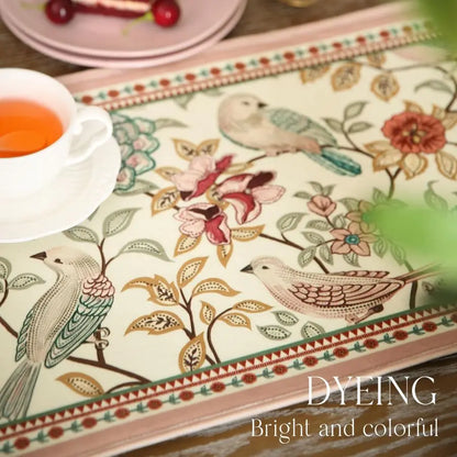 Velvet French Table Runner Farmhouse for Home Kitchen Dining Decor.