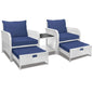 Balcony Furniture 5 Piece Patio Conversation Set, PE Wicker Rattan Outdoor Lounge Chairs.