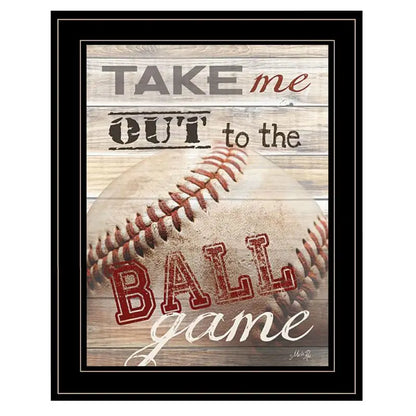 Take Me Out to the Ball Game Framed Print in Black Frame, Wall Art Decor