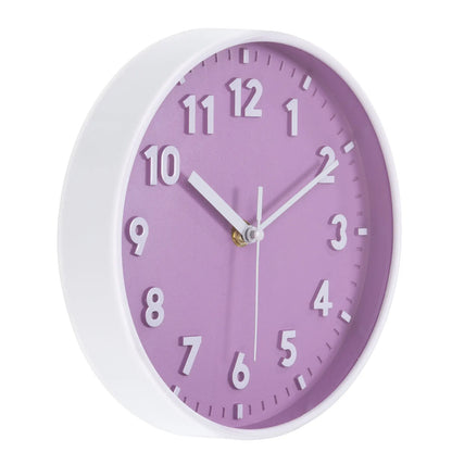 8 Inch Wall Clock 3D Number Quartz Battery Operated Silent Non-Ticking Round Wall Clocks Decorative.