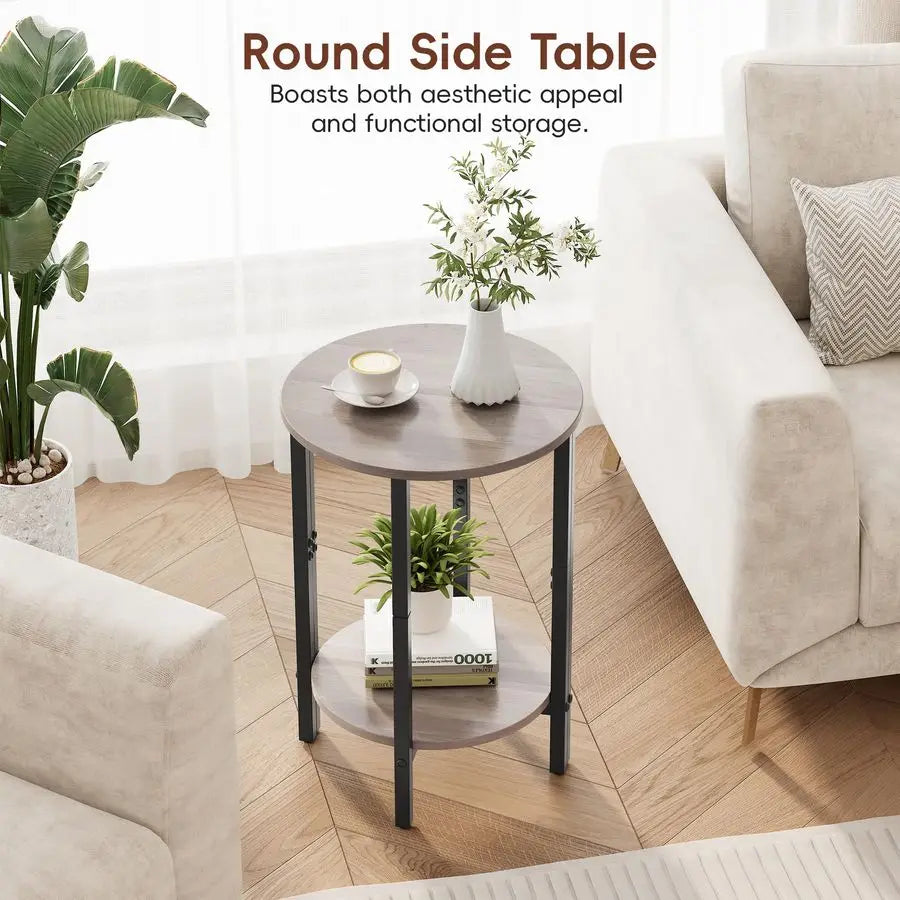 Small End Tables, set of 2 Half Round Side Table for Living Room, Small Round Coffee Table