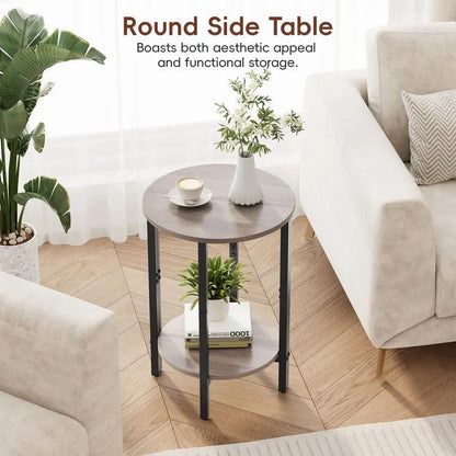 Small End Tables, set of 2 Half Round Side Table for Living Room, Small Round Coffee Table