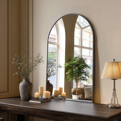 JHK 26"x38" Arched Metal Framed Bathroom Mirrors for Wall  Hanging and Bedroom Entryway