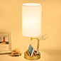 Touch Control USB Table Lamp with Dimmable LED, USB C/A Charging Ports.