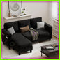 L-Shaped Sectional Sofa with Ottoman, Convertible 3-Seat Couch for Small Spaces.