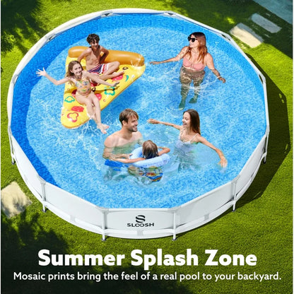 Above Ground Pool - 12ft x 30inch Outdoor Round Frame Swimming Pool Set with Filter Pump.