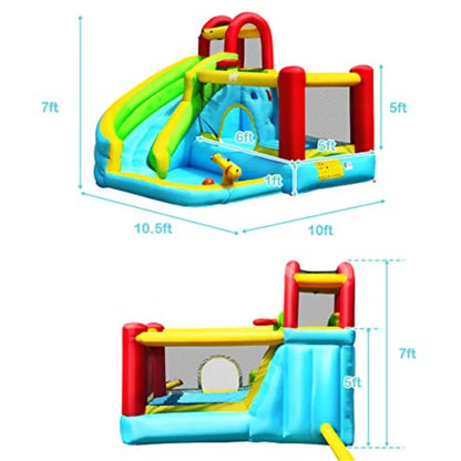 Inflatable Water Slide Bounce House with Splash Pool Climbing Wall for Backyard.
