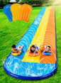 Joyfy 22.5ft Lawn Triple Water Slide with 3 Bodyboard's Summer Toy with Build in Advanced Sprinkler for Summer Fun