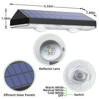 Solar Fence Lights Outdoor- Waterproof 3 Mode Solar Deck Lights for Outside, Patio Stair and Wall (6 pack)
