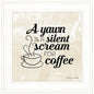 A Silent Scream for Coffee Framed Print, Ready to Hang, White Frame