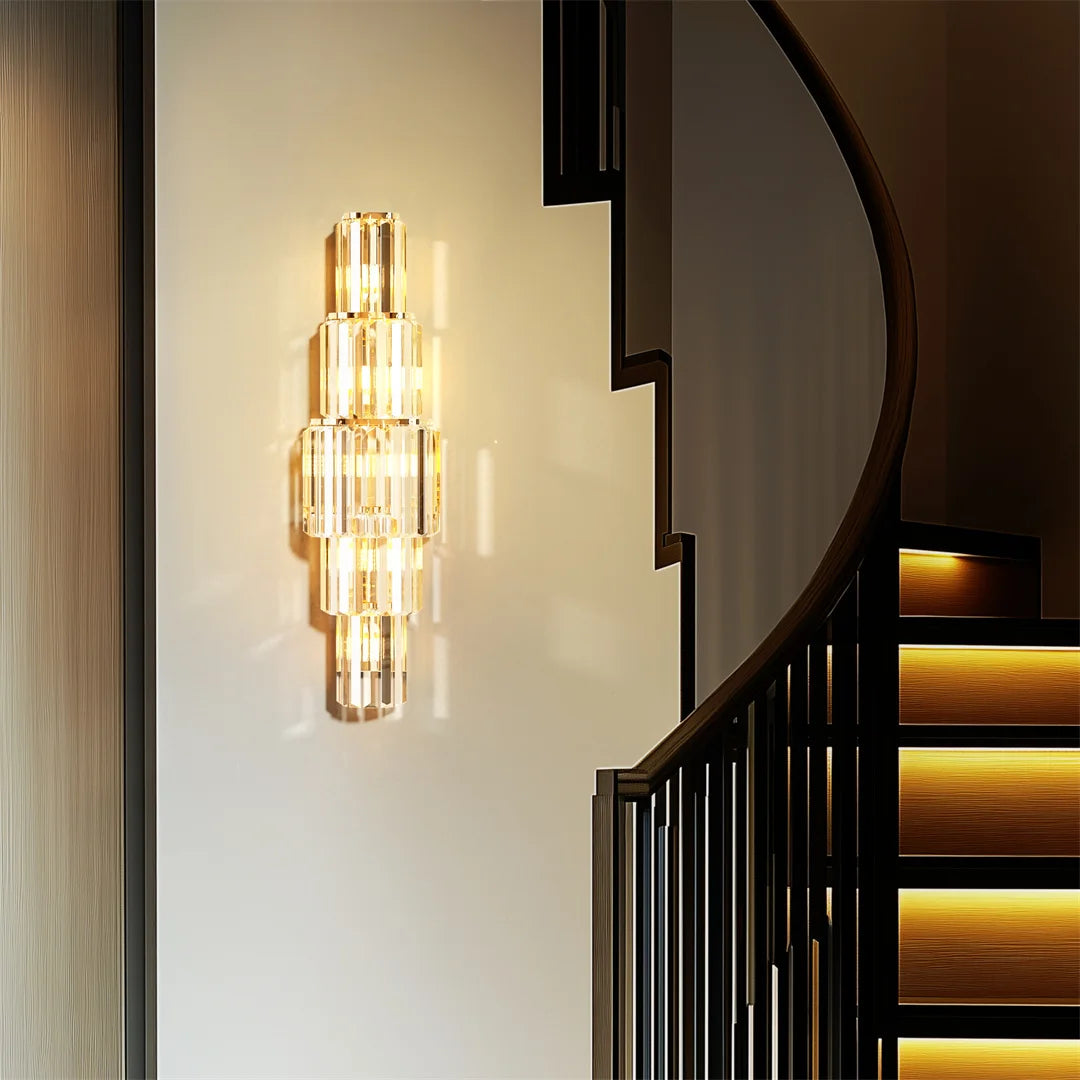 Modern Crystal Wall Lamp 3-Layer Wall Crystal Sconce Light, Led Corn Lights.