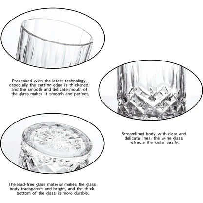 Whiskey Glasses Set of 4 Rock Glasses 11 oz Lead-Free Crystal Old Fashioned.