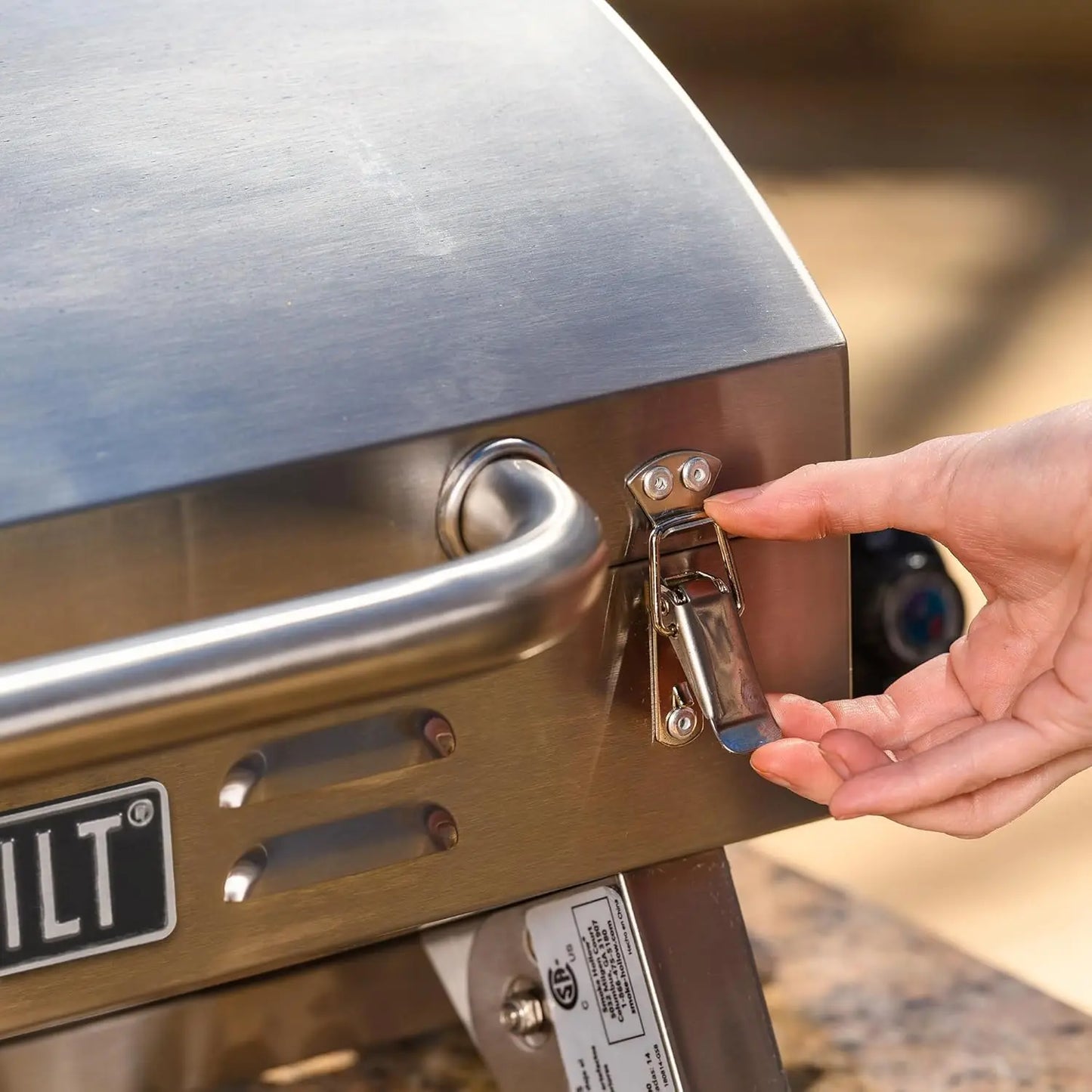 Portable Propane Gas Grill with Folding Legs, Chrome-Coated Warming Rack in Stainless Steel, Model