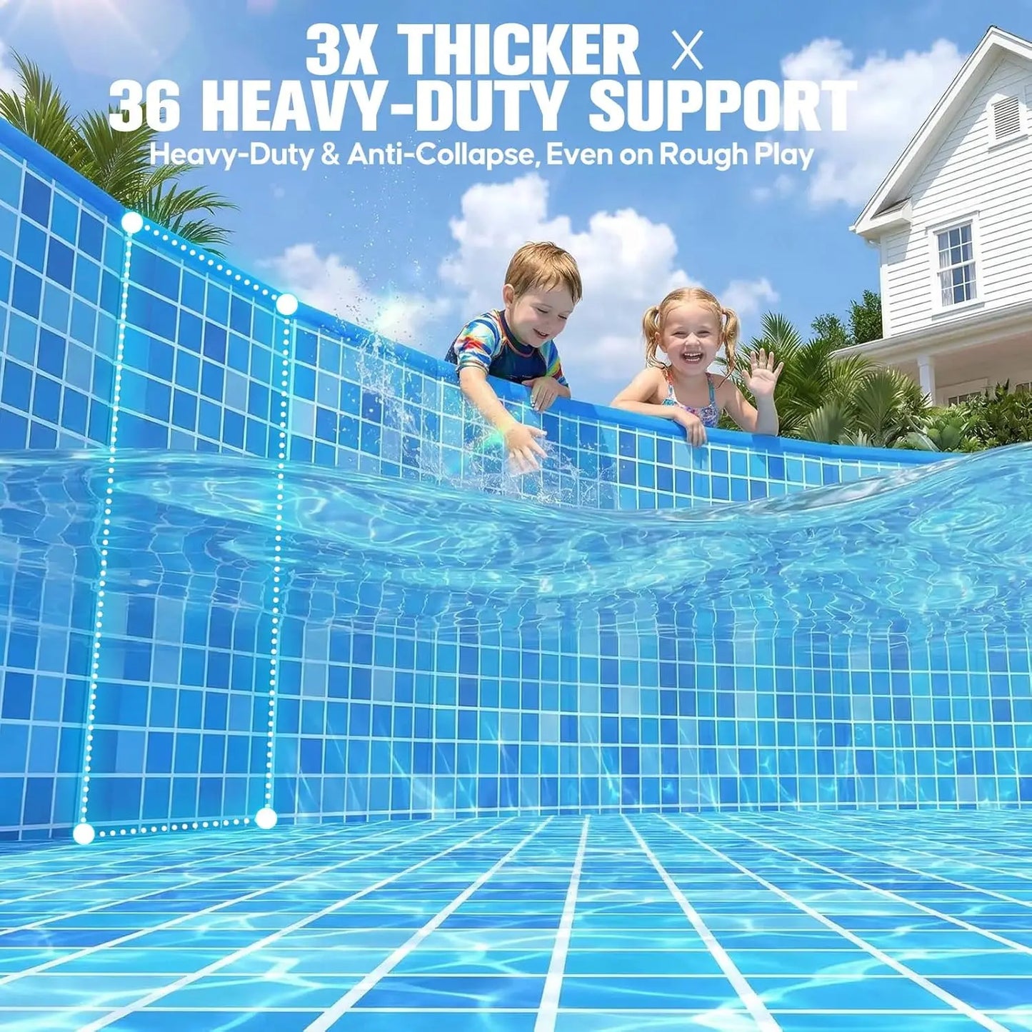2026 Extra Large Foldable Pool, Non-Inflatable Pool for Adult, Foldable Swimming Pool.