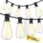 150FT LED Outdoor String Lights Waterproof, Shatterproof Replaceable Bulbs Dimmable- Hanging Lights.